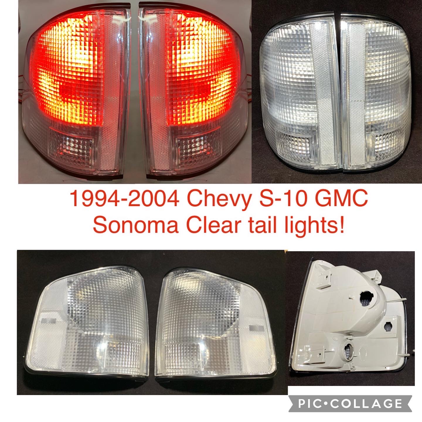 Smoked 94-04 Chevy S10 GMC Sonoma Tail Lights Lamps Left+Right Aftermarket Sets
