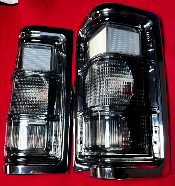 thumbnail image 2 of Smoke Tail Lights With Chrome Trim For 81-93 Dodge Truck Ram - Pair By AFTPartscom 2 of 6